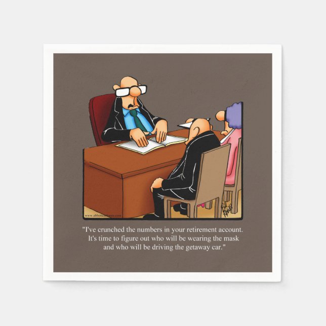 Funny Retirement Humor Party Napkins (Front)