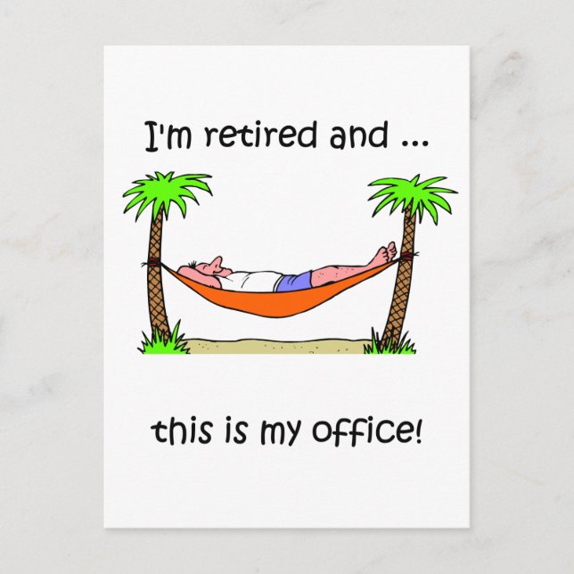 Funny retirement humor postcard (Front)