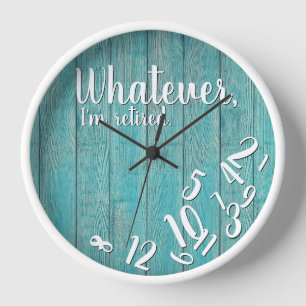 Funny Retirement I'm Retired Rustic Wood Clock