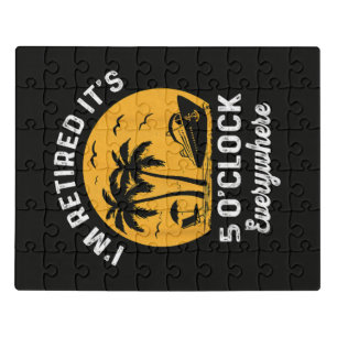 Funny Retirement It's 5 O'Clock Somewhere Jigsaw Puzzle