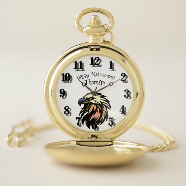 Funny Retirement Joke No More Work Celebration Pocket Watch (Inside)