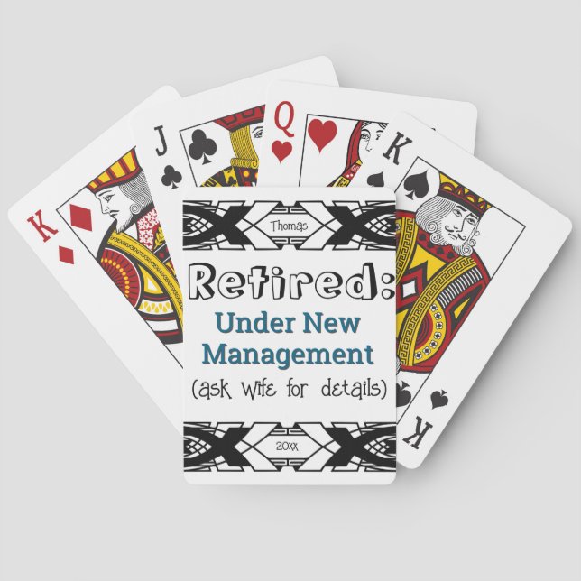 Funny Retirement Joke No More Work Celebration Poker Cards (Back)