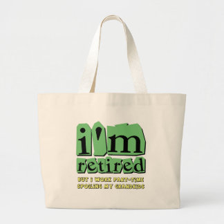 funny retirement large tote bag