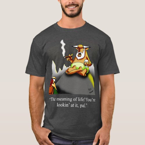 Funny Retirement Meaning of Life toon Sherpa Humor T_Shirt
