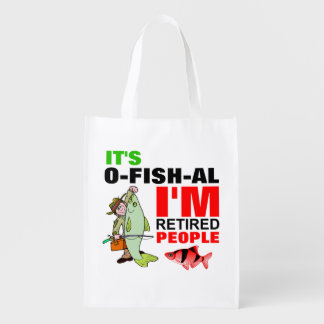 funny retirement of a fisherman grocery bag