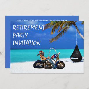 Funny Retirement Party Biker Motorcyclist Invitation
