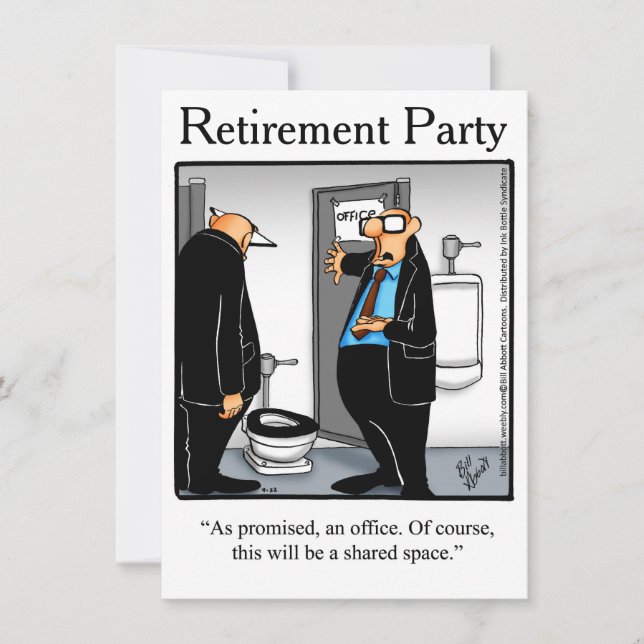 Funny Retirement Party Humor Invitations (Front)
