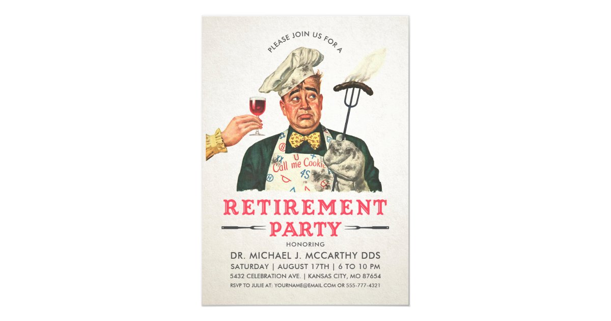 Funny Retirement Party Invitations Vintage