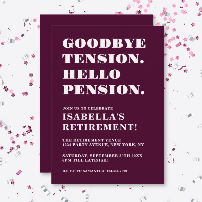 Funny Retirement Party Modern Humorous Invitation (Creator Uploaded)