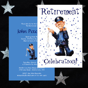 Funny Retirement Party Police Officer Sherriff Invitation