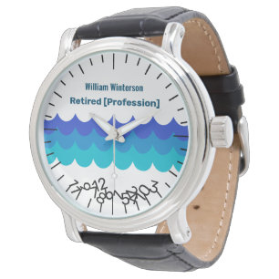 Funny Retirement Personalized Name Jumble Numbers  Watch