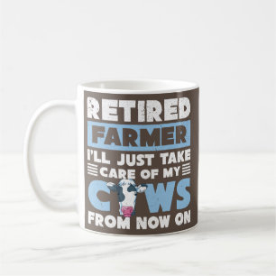 Funny Retirement Plan Cow Retired Farmer Farm Coffee Mug