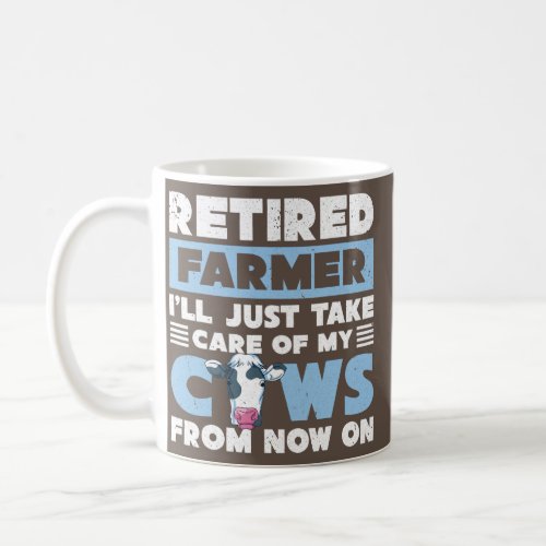 Funny Retirement Plan Cow Retired Farmer Farm Coffee Mug