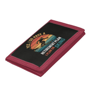 Funny Retirement Plan Ski Retiring Tri-fold Wallet