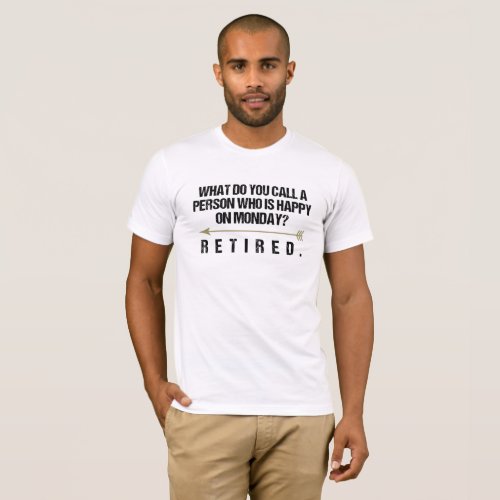 Funny Retirement Quote Happy On Monday Retired T_Shirt