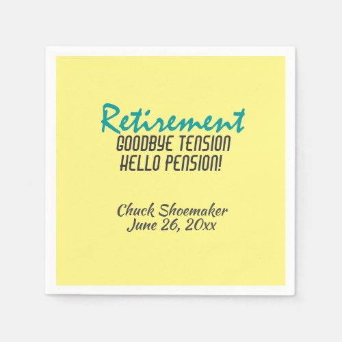 Funny Retirement Quote Personalized  Napkins