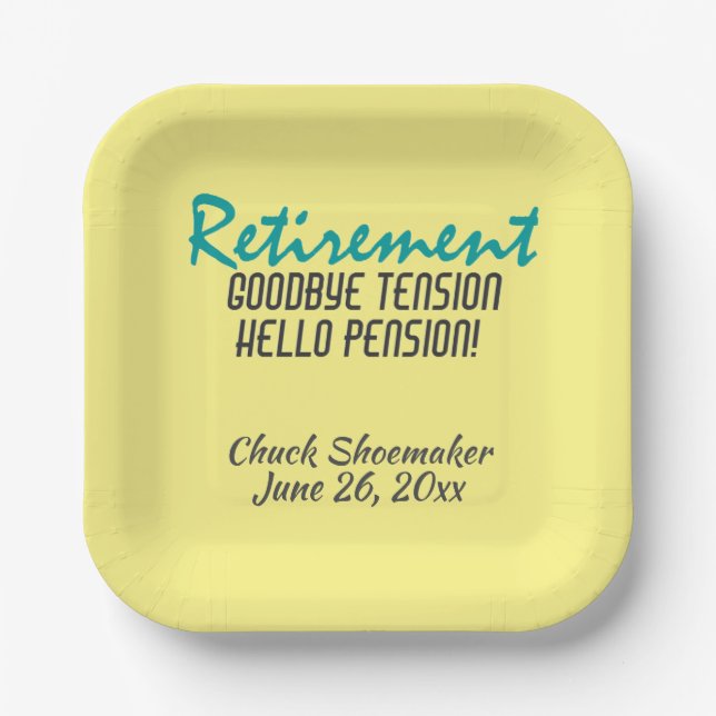 Funny Retirement Quote Personalized   Paper Plates (Front)