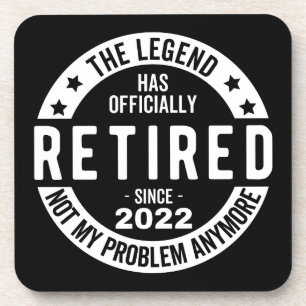 funny retirement, retired, retired firefighter, re beverage coaster