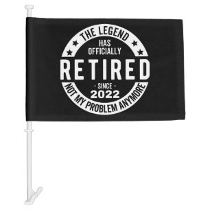 funny retirement, retired, retired firefighter, re car flag