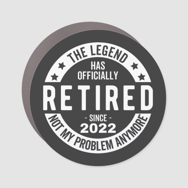 funny retirement, retired, retired firefighter, re car magnet (Front)