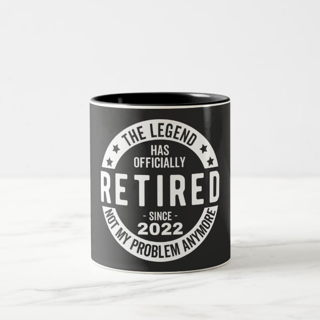 funny retirement, retired, retired firefighter, re Two-Tone coffee mug (Center)