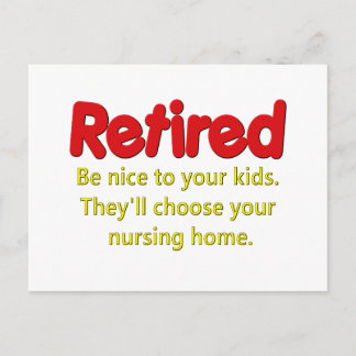 Funny Retirement Saying Postcard