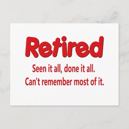 Funny Retirement Saying Postcard