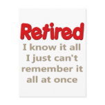 Funny Retirement Saying Postcard Funny Retirement Saying Postcard