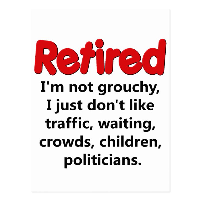 Funny Retirement Saying Postcards