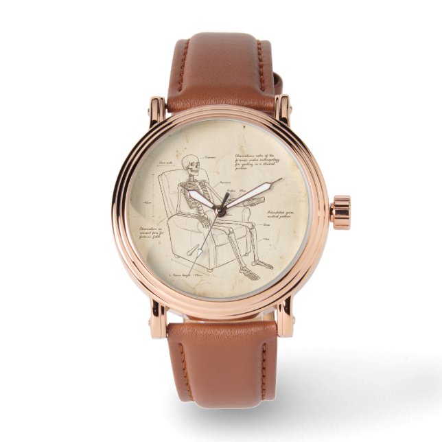 Funny Retirement Skeleton Recliner Remote Watch (Front)