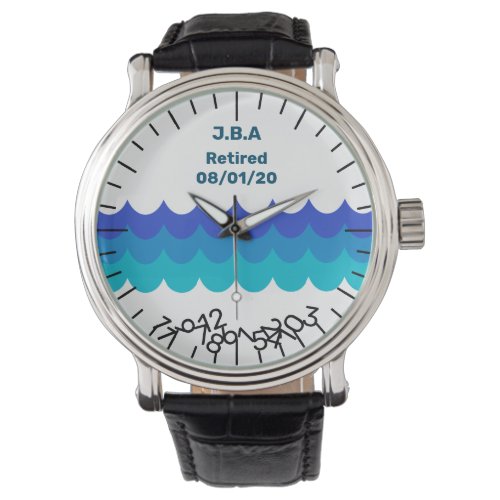 Funny Retirement Watch Jumble Numbers Waves Date