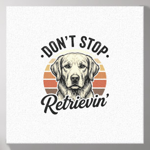 Funny Retriever Dog Vintage Engraving Graphic Tee_ Canvas Photo Tile