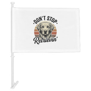 Funny Retriever Dog Vintage Engraving Graphic Tee_ Car Flag