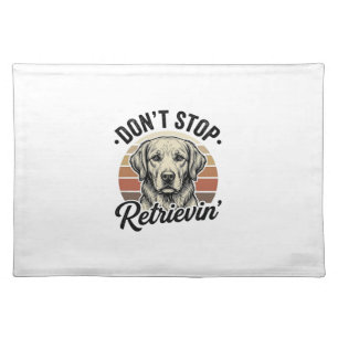 Funny Retriever Dog Vintage Engraving Graphic Tee_ Cloth Placemat