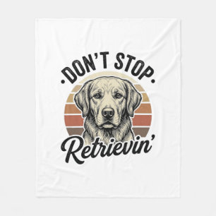 Funny Retriever Dog Vintage Engraving Graphic Tee_ Fleece Blanket