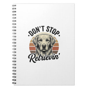 Funny Retriever Dog Vintage Engraving Graphic Tee_ Notebook