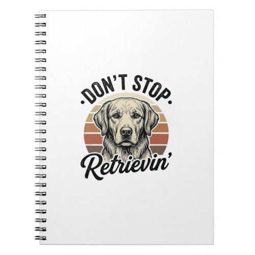 Funny Retriever Dog Vintage Engraving Graphic Tee_ Notebook