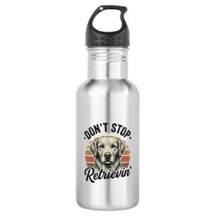 Funny Retriever Dog Vintage Engraving Graphic Tee_ Stainless Steel Water Bottle