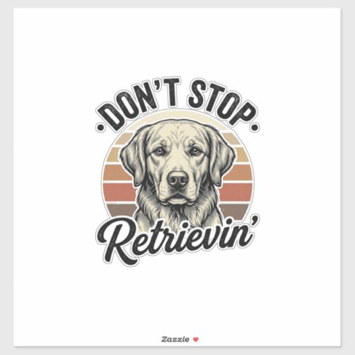 Funny Retriever Dog Vintage Engraving Graphic Tee_ Sticker