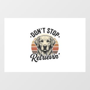 Funny Retriever Dog Vintage Engraving Graphic Tee_ Window Cling