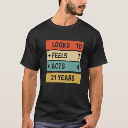 Funny Retro 21St Birthday 21 Years Old Born In 200 T_Shirt