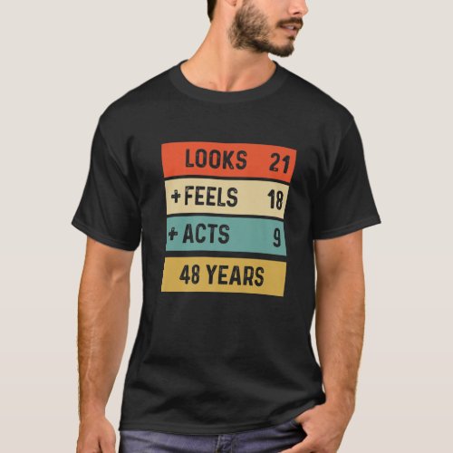 Funny Retro 48Th Birthday 48 Years Old Born In 197 T_Shirt