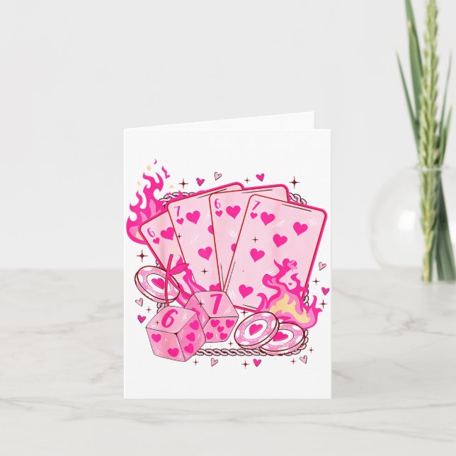 Funny Retro 6 7 Valentine Love Hearts Playing Card (Front)