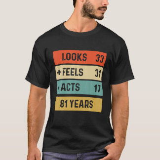 Funny Retro 81St Birthday 81 Years Old Born In 194 T-Shirt