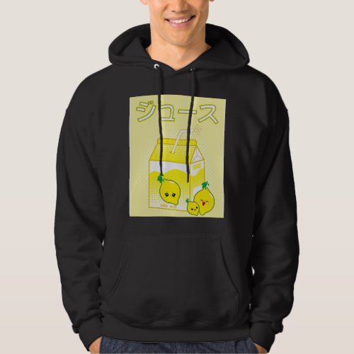 Funny Retro 90s Japanese Kawaii Lemon Juice Carton Hoodie