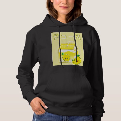 Funny Retro 90s Japanese Kawaii Lemon Juice Carton Hoodie