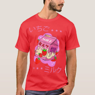 Funny Retro 90s Japanese Kawaii Strawberry Milk Sh T-Shirt