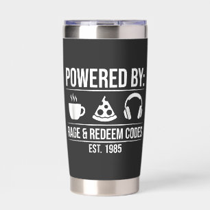 Funny Retro Aesthetic: Powered by Rage, Redeem Cod Insulated Tumbler