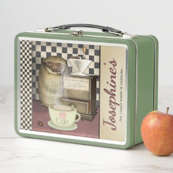 Funny Retro American Diner Coffee Shop Metal Lunch Box by LaBoutiqueEclectique at Zazzle