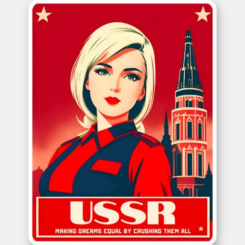 Funny Retro Art Style Cold War Soviet USSR Humor Sticker